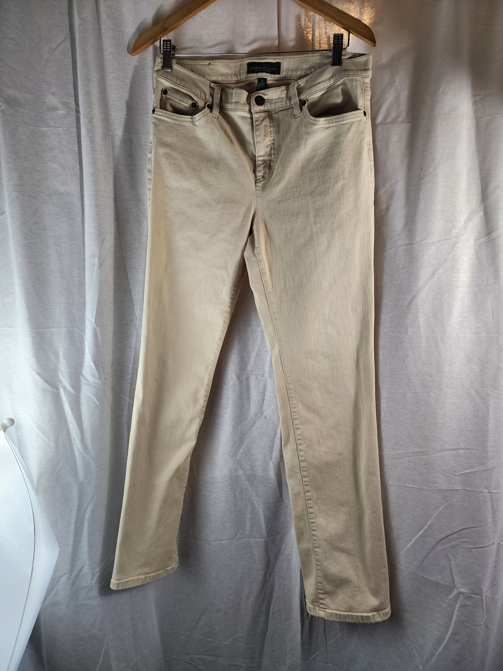 Lauren Ralph Lauren 10 Women's  Straight Leg Jeans in Beige Cream